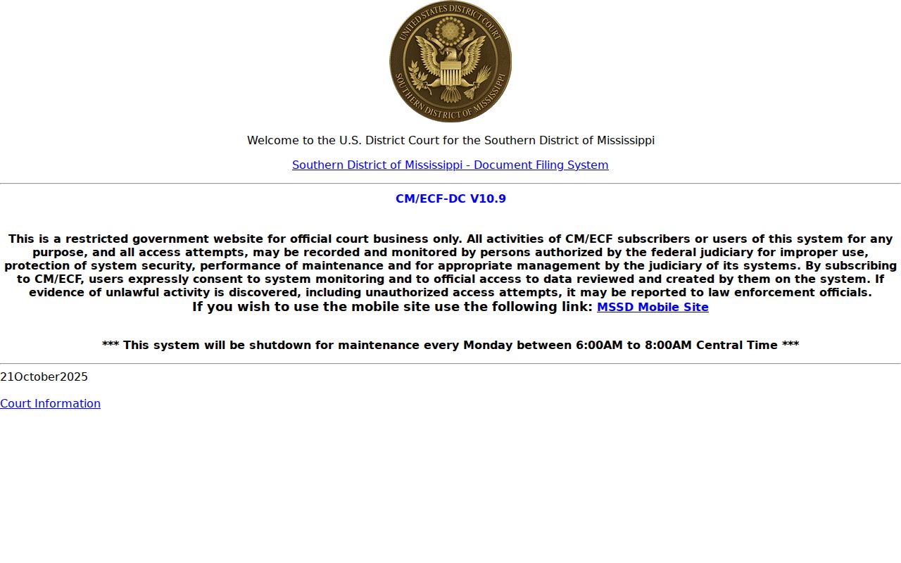 Warren County case search Southern District CM ECF gateway