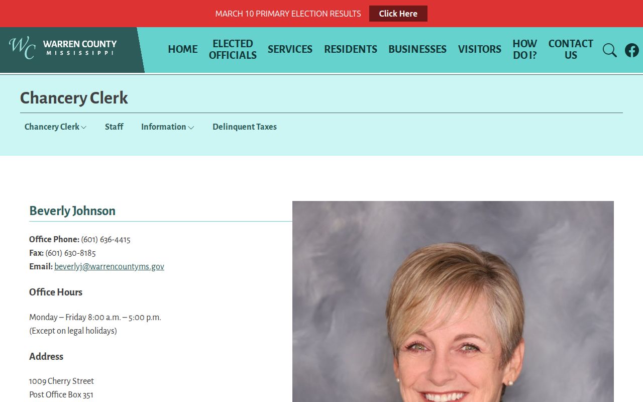 Warren County civil docket Chancery Clerk office page